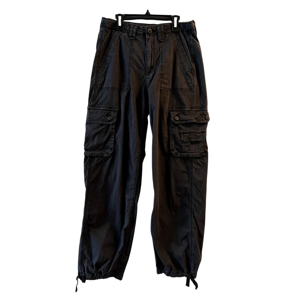 American Eagle AE Snappy Stretch Baggy Cargo Jogger Pants Black Size 6 - Picture 3 of 7